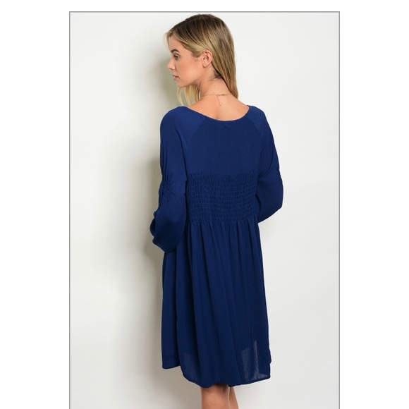 ✨🔥ADORABLE NAVY TASSLE TIE TUNIC SHIFT DRESS ✨ - Picture 3 of 4
